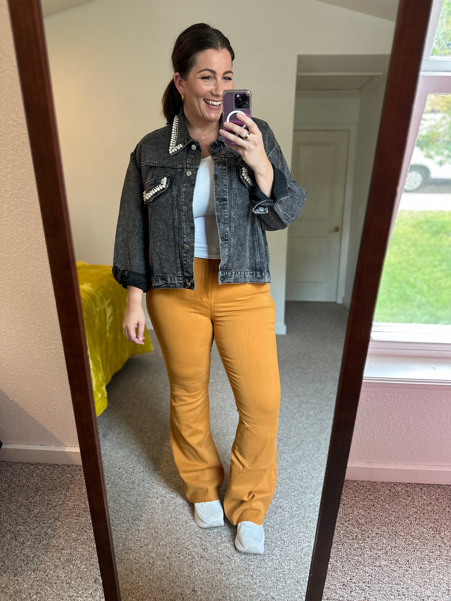 Marigold High Rise Control Top Flare Jeans