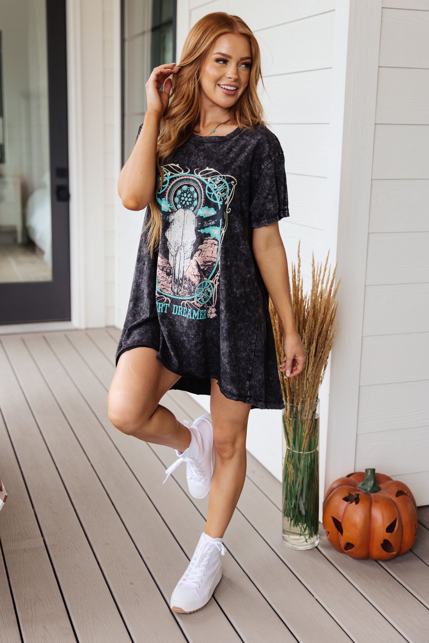 Desert Dreamer Acid Wash Graphic Tunic