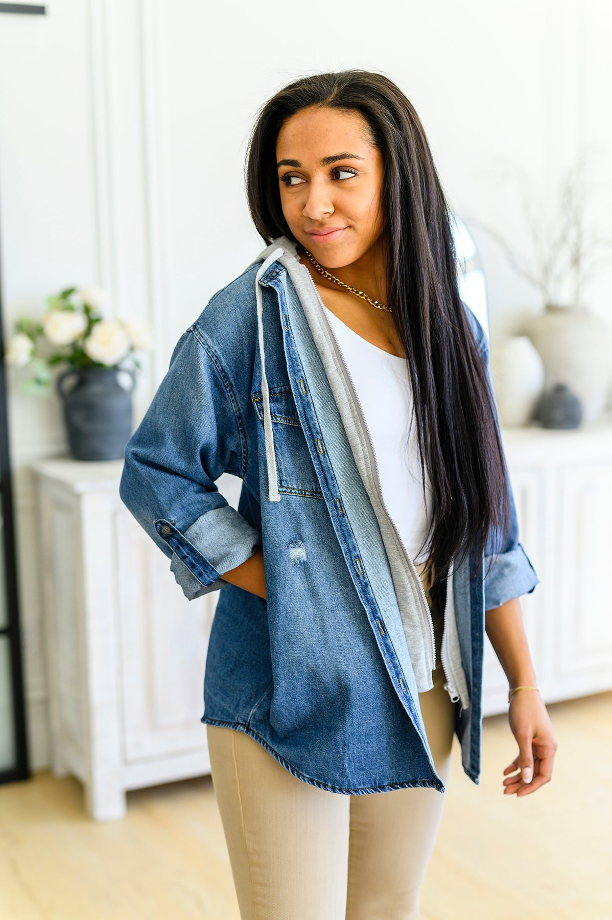 RESTOCKED! Jordan Hooded Denim Shacket