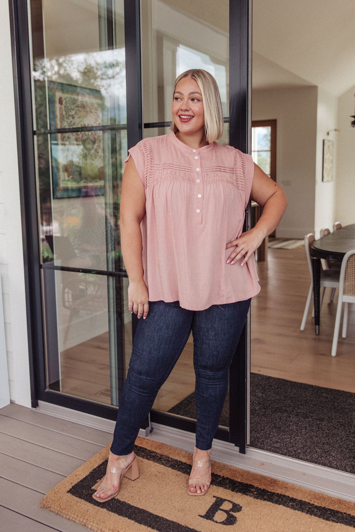 Just Precious Pleat Detail Blouse
