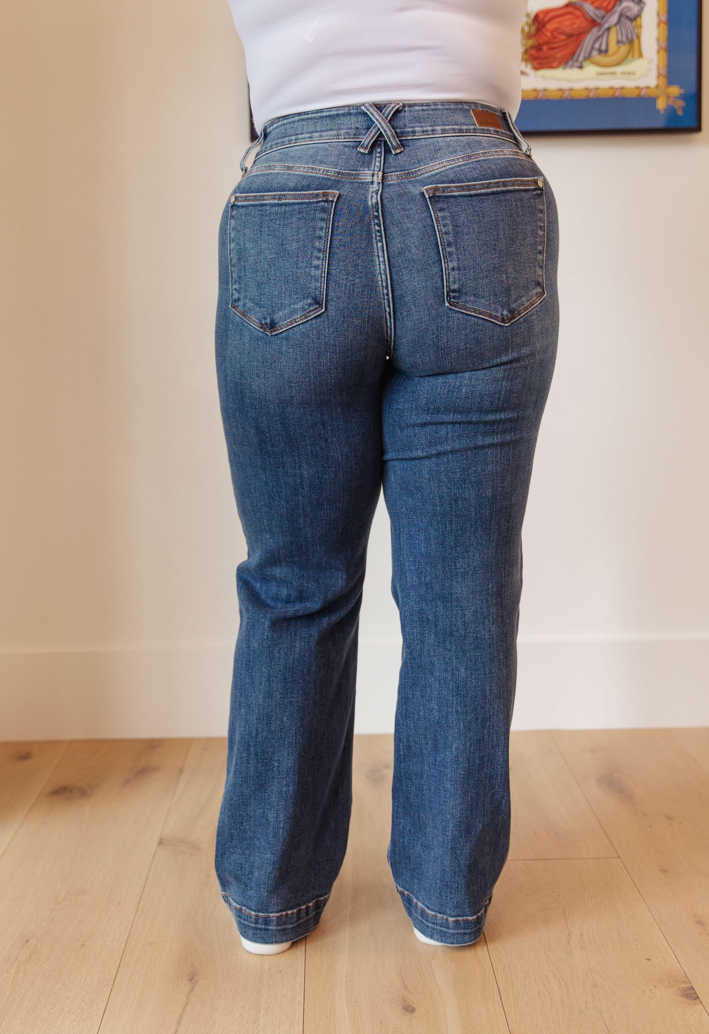 Elsie High Rise Double Button Wide Leg Jeans