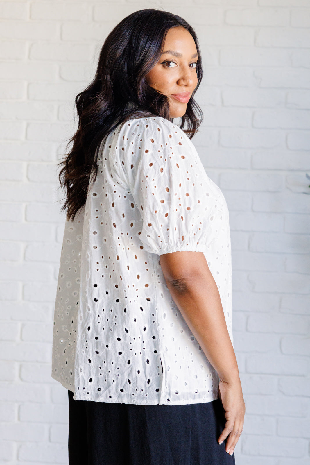 I'll Let You Know Eyelet Lace Blouse