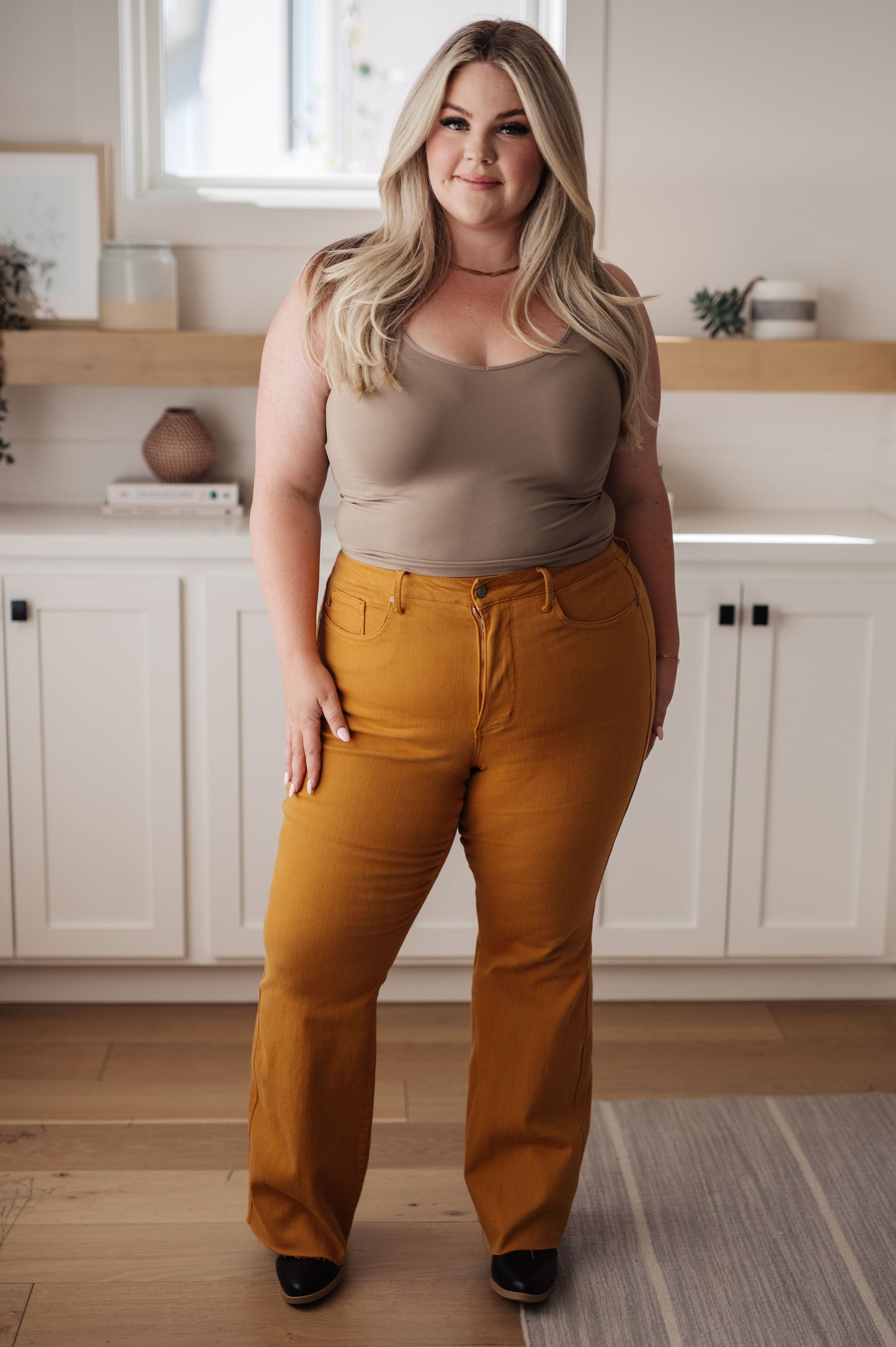 Marigold High Rise Control Top Flare Jeans