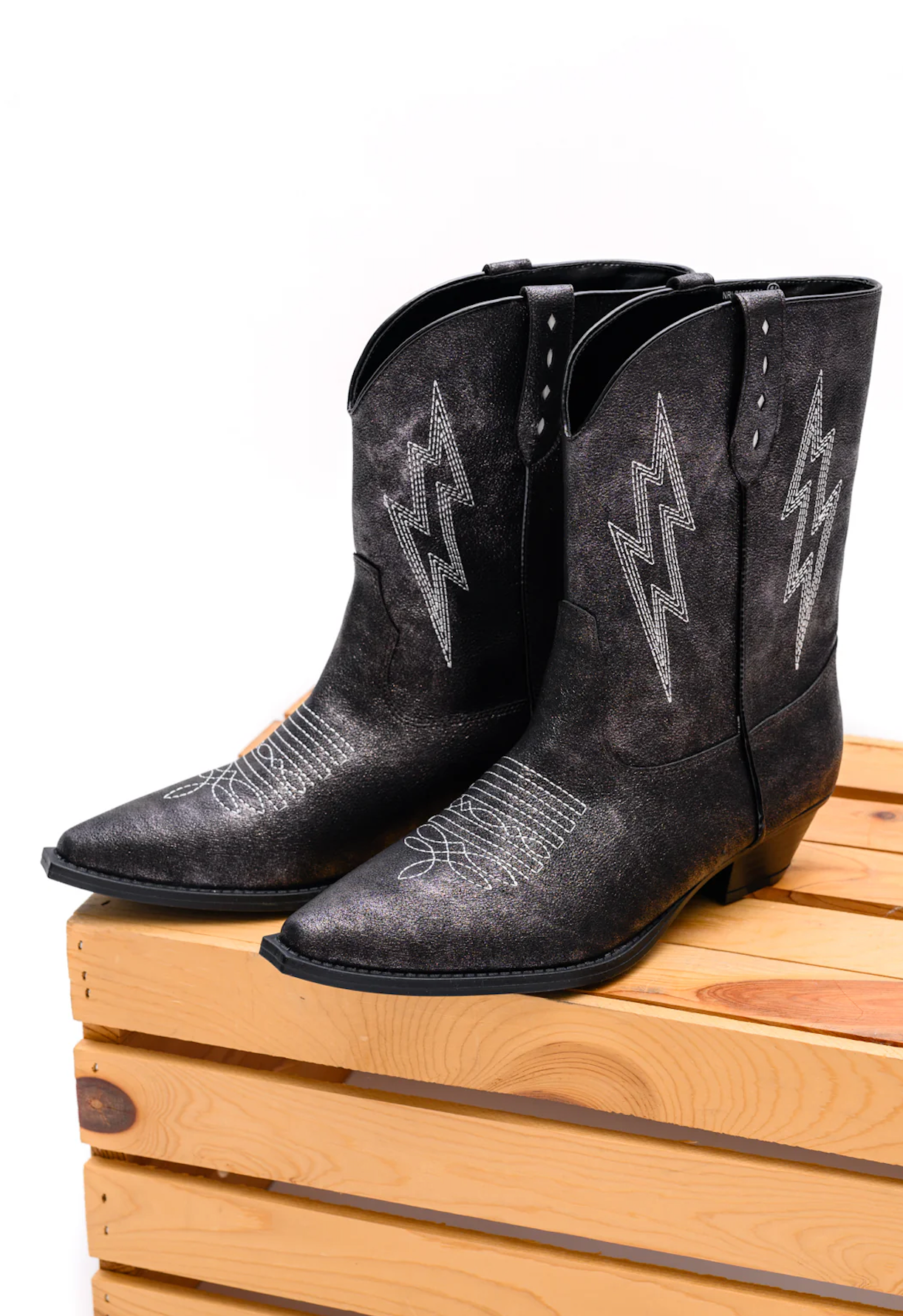 Bowie Metallic Boot in Black