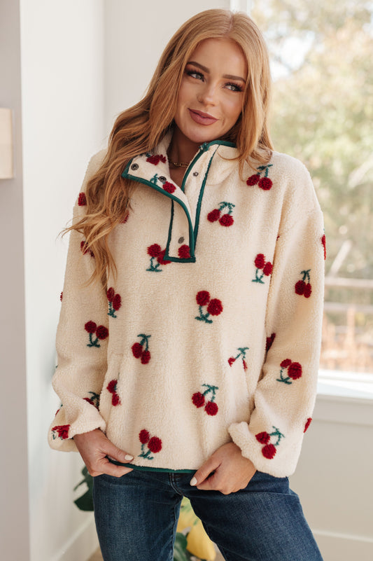 Cherry Tree Fleece Pullover