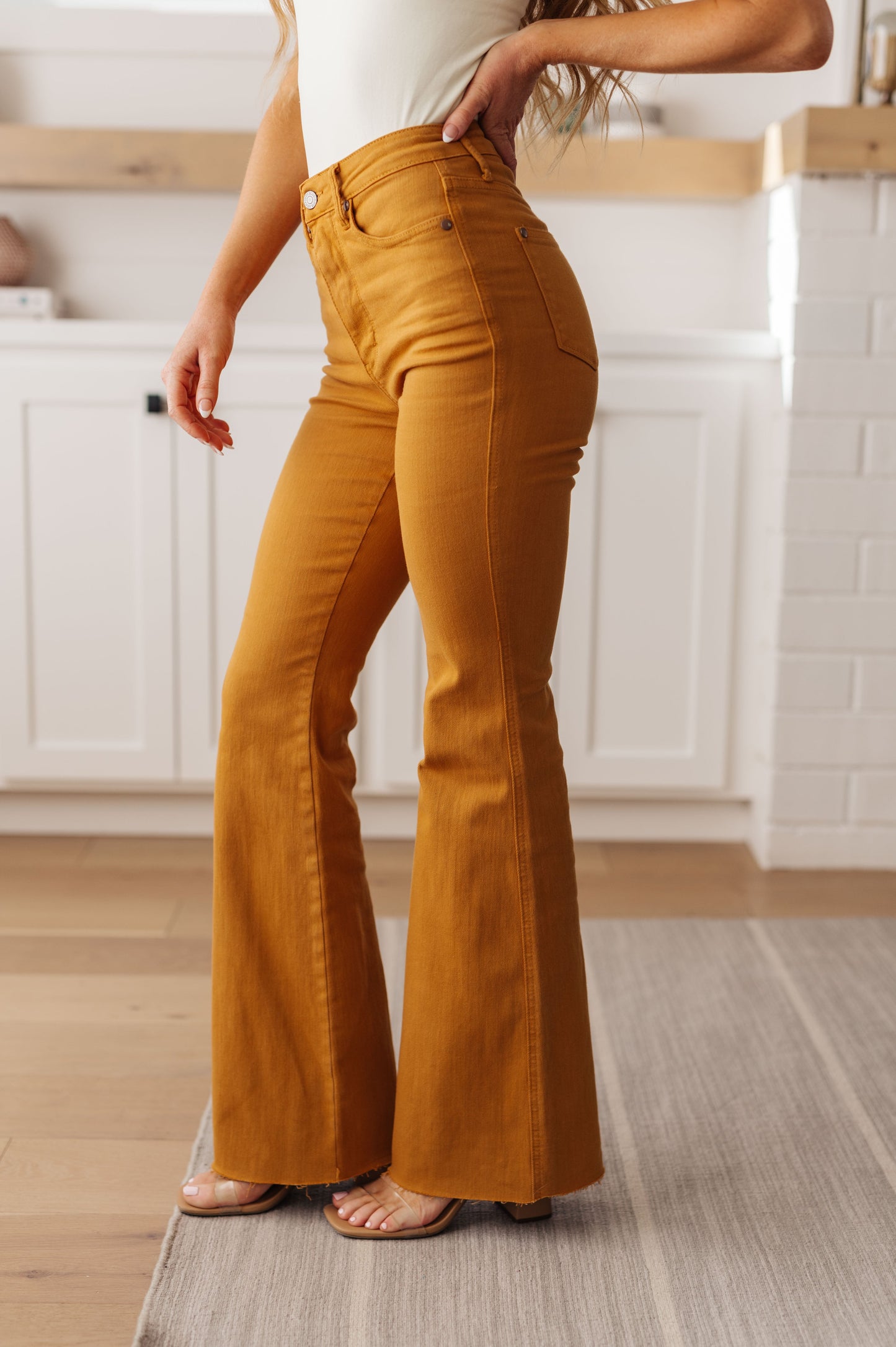 Marigold High Rise Control Top Flare Jeans